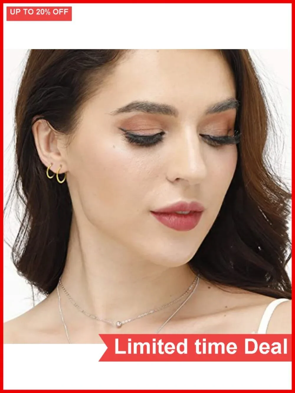 3 Pairs Small Gold Hoop Earrings Set 925 Sterling Silver 14K Gold Plated
